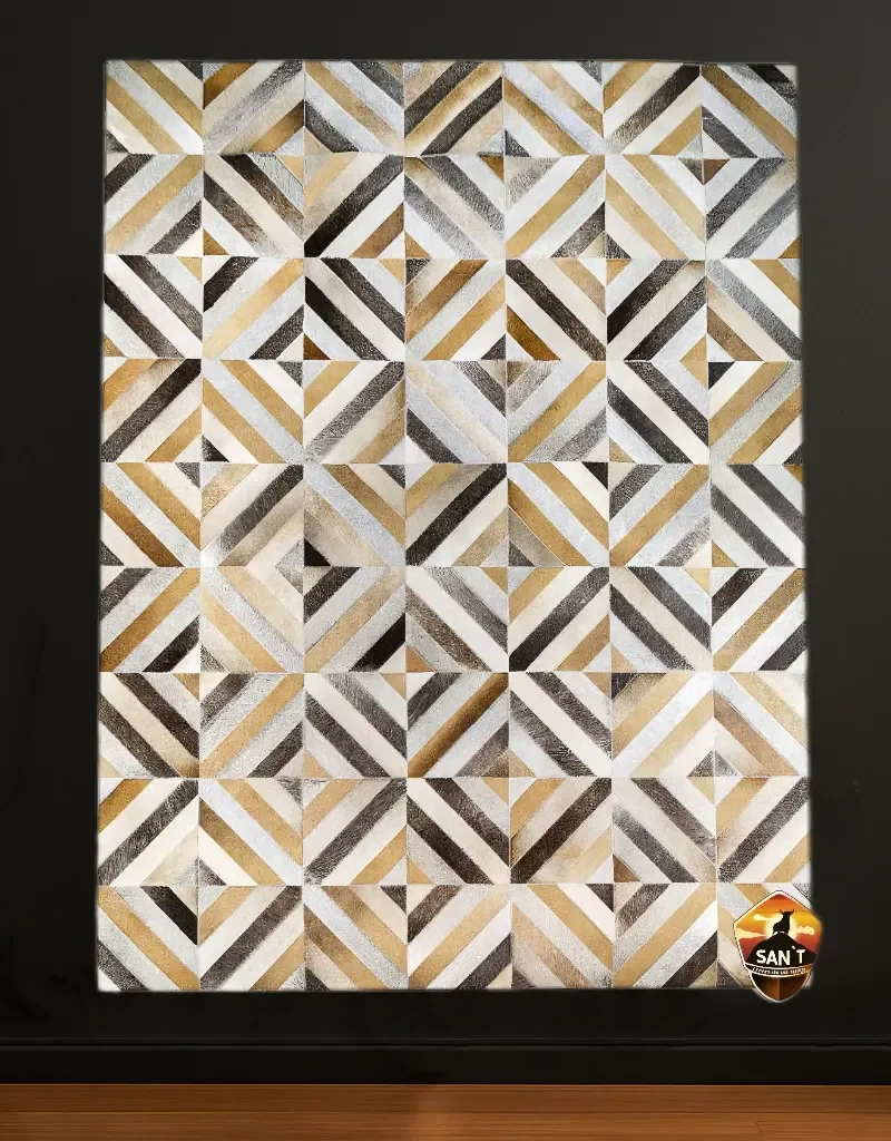 Alfombra Chevron Dorado Ceniza