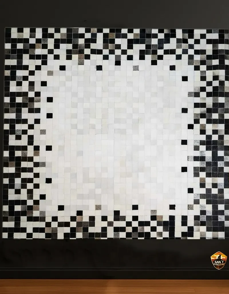 Alfombra Pixel Degradé Blanco Negro